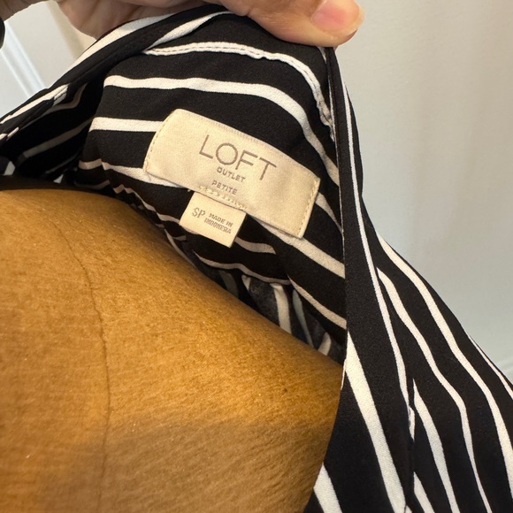 LOFT Black and White Long Sleeve Dress - Picture 2 of 2